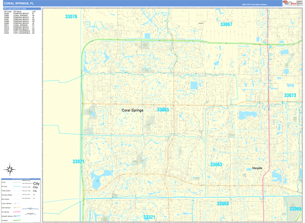 Coral Springs Wall Map